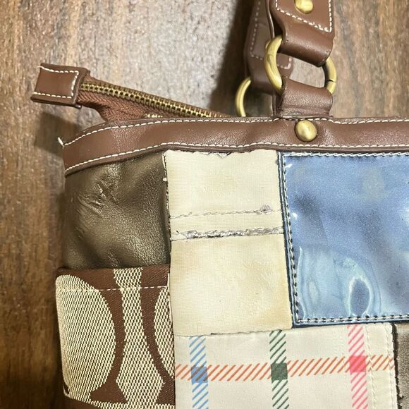 Coach Womens Patchwork Limited Edition Tote Shoulder Bag Multi-Color Size Medium - Picture 8 of 11